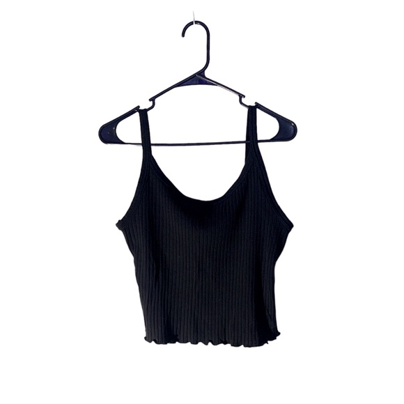 Black ruffled tank top - Picture 1 of 1